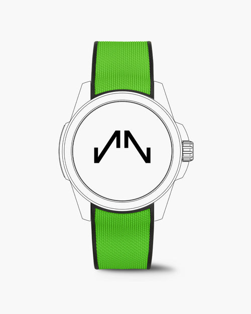 Gecko Green Mesh Rubber 22mm