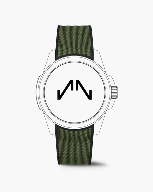 Khaki Mesh Rubber 22mm